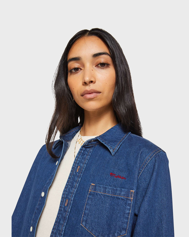 Mother Denim Skjorte THE HONOR ROLL Dark Blue Wash L