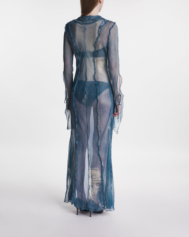 Acne Studios Dress Fluid Print Denim Denim 38