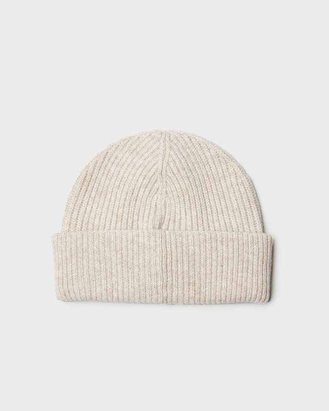 Ganni Beanie Rib Knit Sand ONESIZE