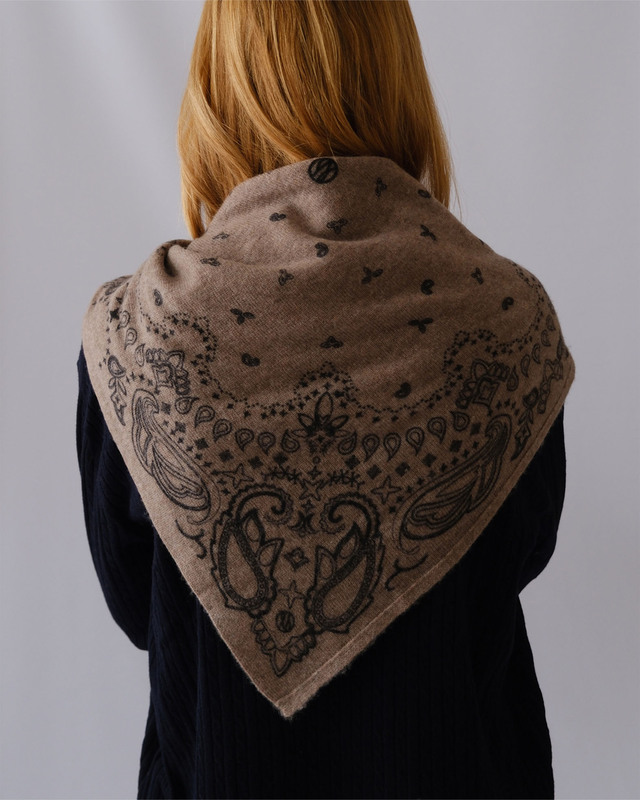 Le Scarf Tørklæde Cashmere Paisley Greige 65x65 ONESIZE
