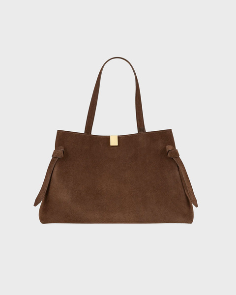 Gyoza Tote Suede Bag  Chocolate 1