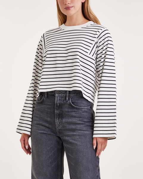Tröja Cropped Long Sleeve Svart/vit 1