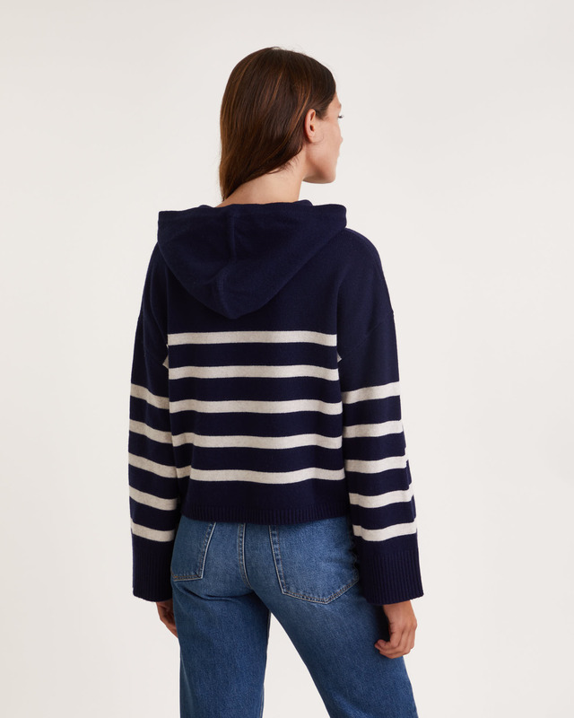 Wakakuu Icons Sweater Solange Stripe Hoodie Navy M