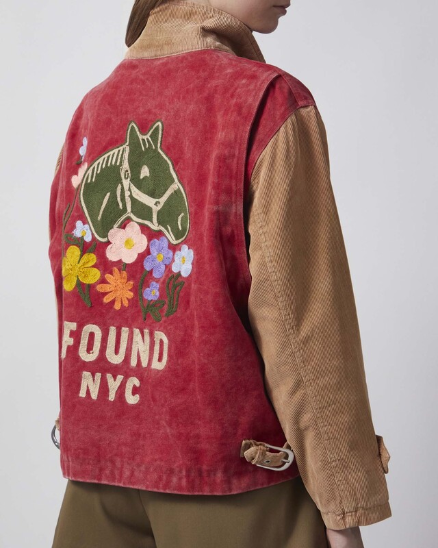 Found Jacket Canvas Corduroy Field Unisex Red/brown M