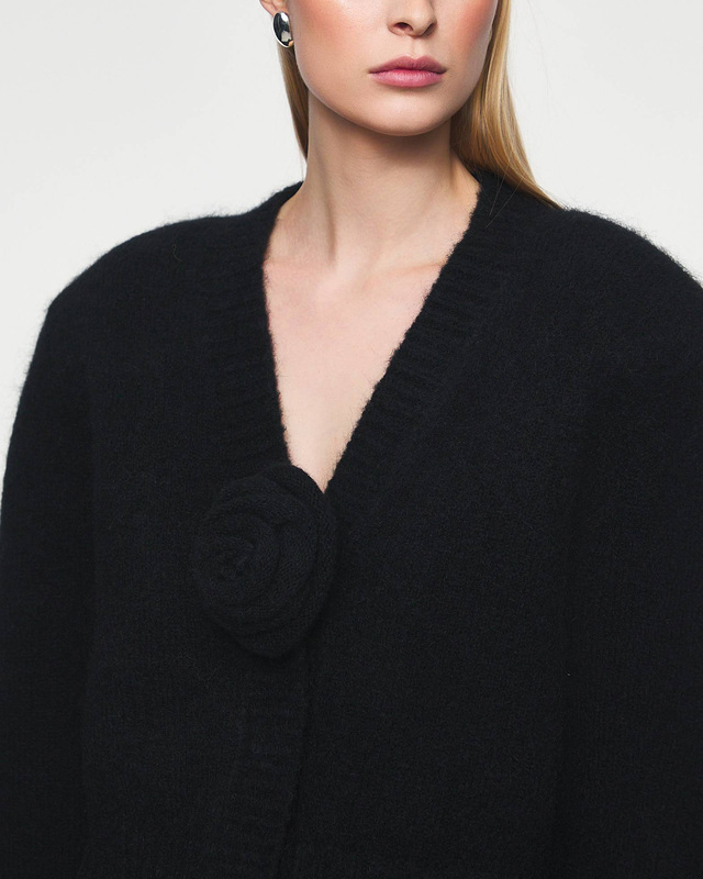 ROTATE Birger Christensen Tröja Knit Cropped Cardigan Svart 34