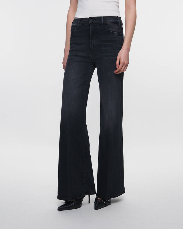 Mother Denim Jeans The Hustler Roller Sneak Black Washed black 23