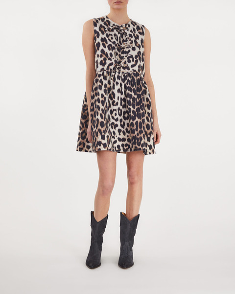 Dress Print Denim Tieband Mini Leopard 2