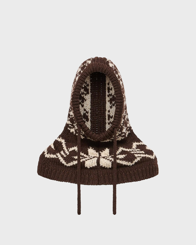 Moncler Balaklava Jacquard Sequin Brun ONESIZE