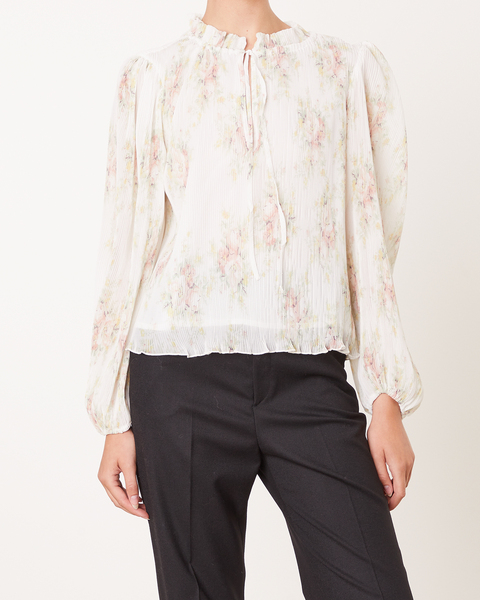 Blouse Pleated Georgette Egret 1