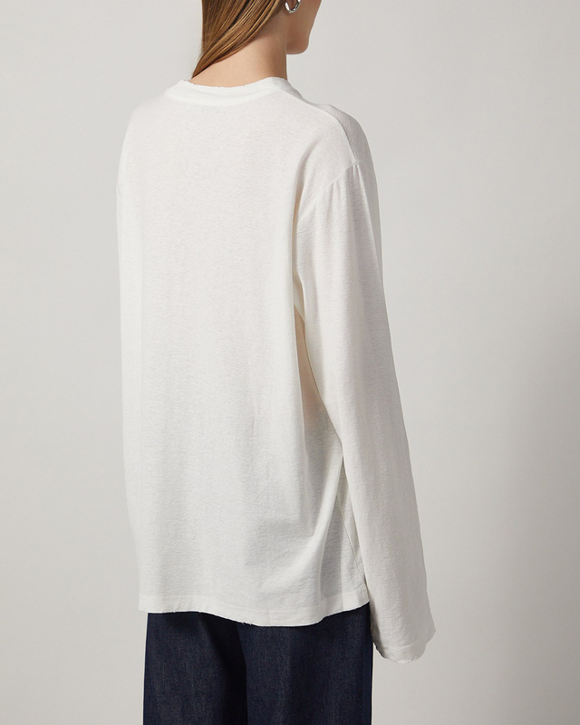 Acne Studios T-Shirt Logo Long Sleeve Relaxed White S