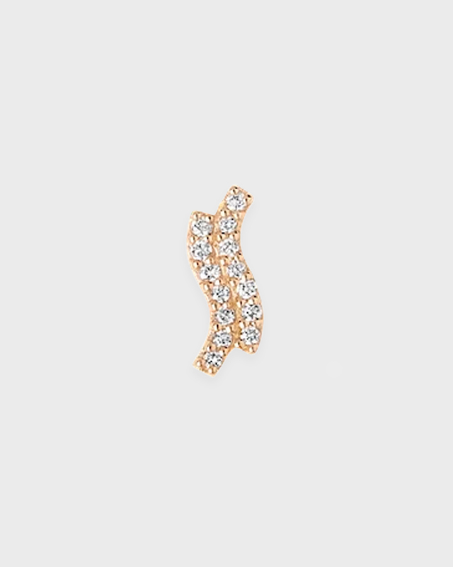 MARIA BLACK Earring Double Diamond Wave Stud Guld ONESIZE