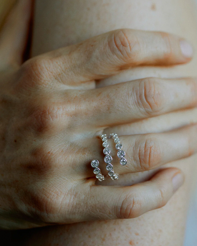 Ragbag Odette Spiral Ring Silver 56