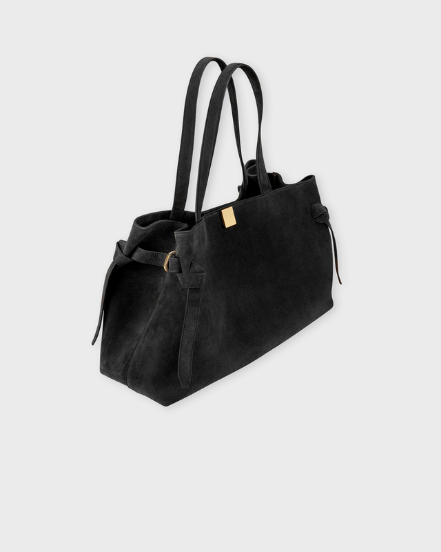 YUZEFI Bag Gyoza Tote Suede Black ONESIZE