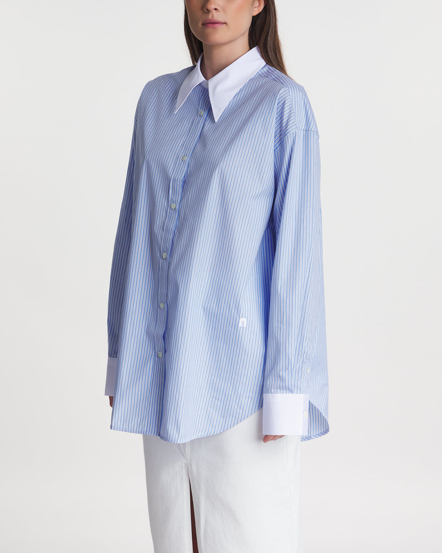 Teurn Studios Shirt Banker Vit/blå 42