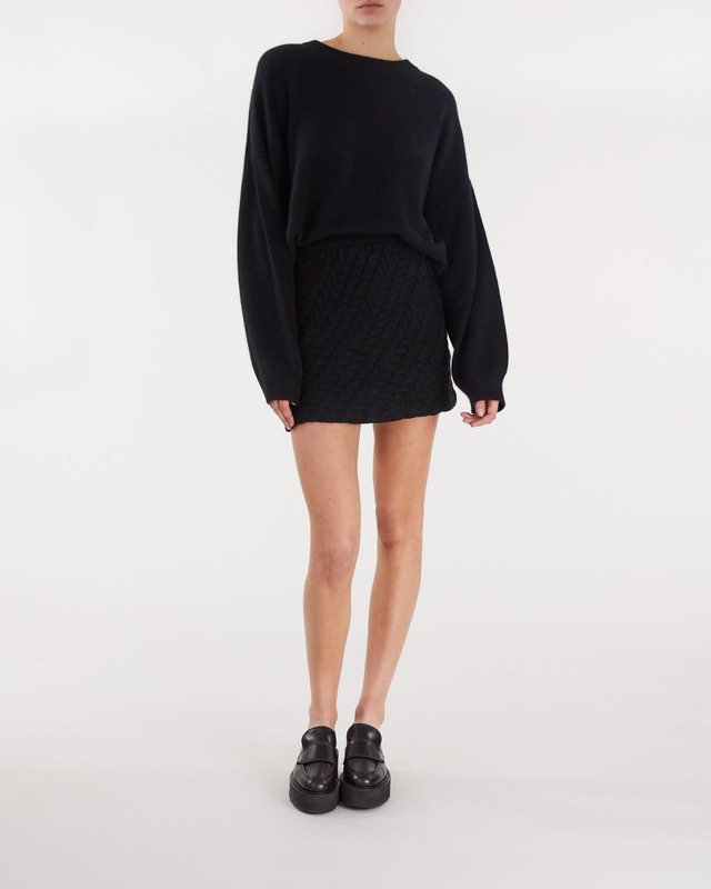 LouLou Studio Skirt Alsen Cable Knit Svart L