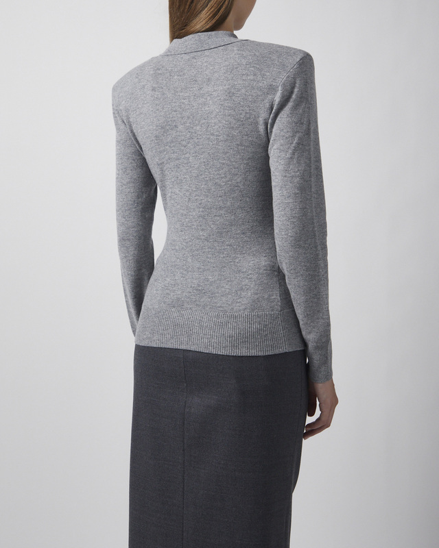 ROTATE  Polo Wool Longleeve Grey L