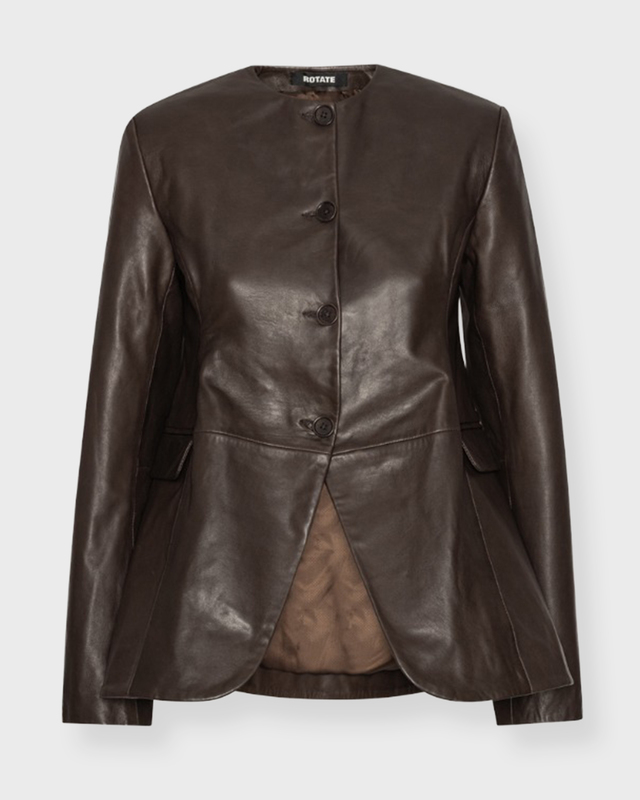ROTATE Birger Christensen Jacket Flared Leather Mole 38