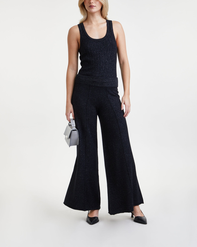 LISA YANG Trousers Ilaria Sparkle Cashmere Black 1 (S-M)