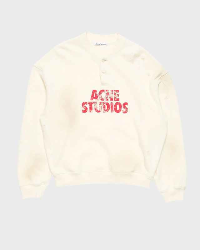 Acne Studios Sweatshirt Fleece Logo Offwhite XS