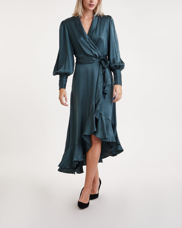 zimmermann wrap dress olive