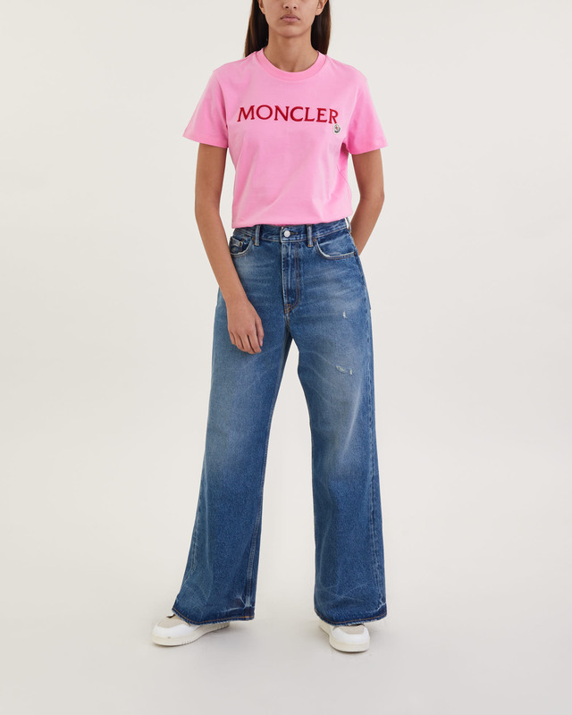 Moncler T-Shirt Maglia Maniche Corte Ljusrosa S