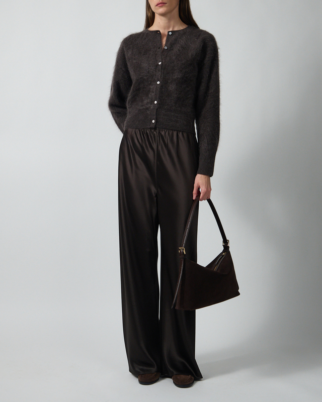 Almada Trousers Bias Satin Pants Chocolate XS