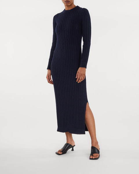 Long Sleeve Knit Dress Navy 1
