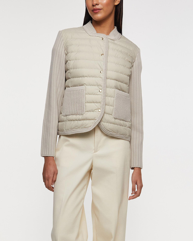 Moncler Kofta Padded Wool Ljusbeige M
