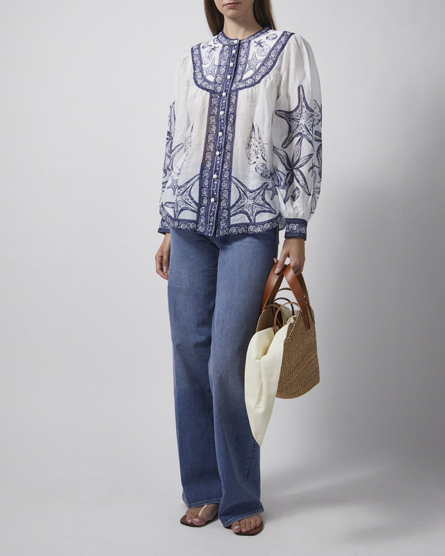 FARM Rio Blus Coast Scarf Long Sleeve Offwhite M