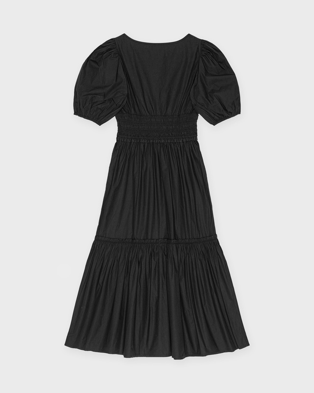 Ganni Dress Cotton Poplin Smock Black 34