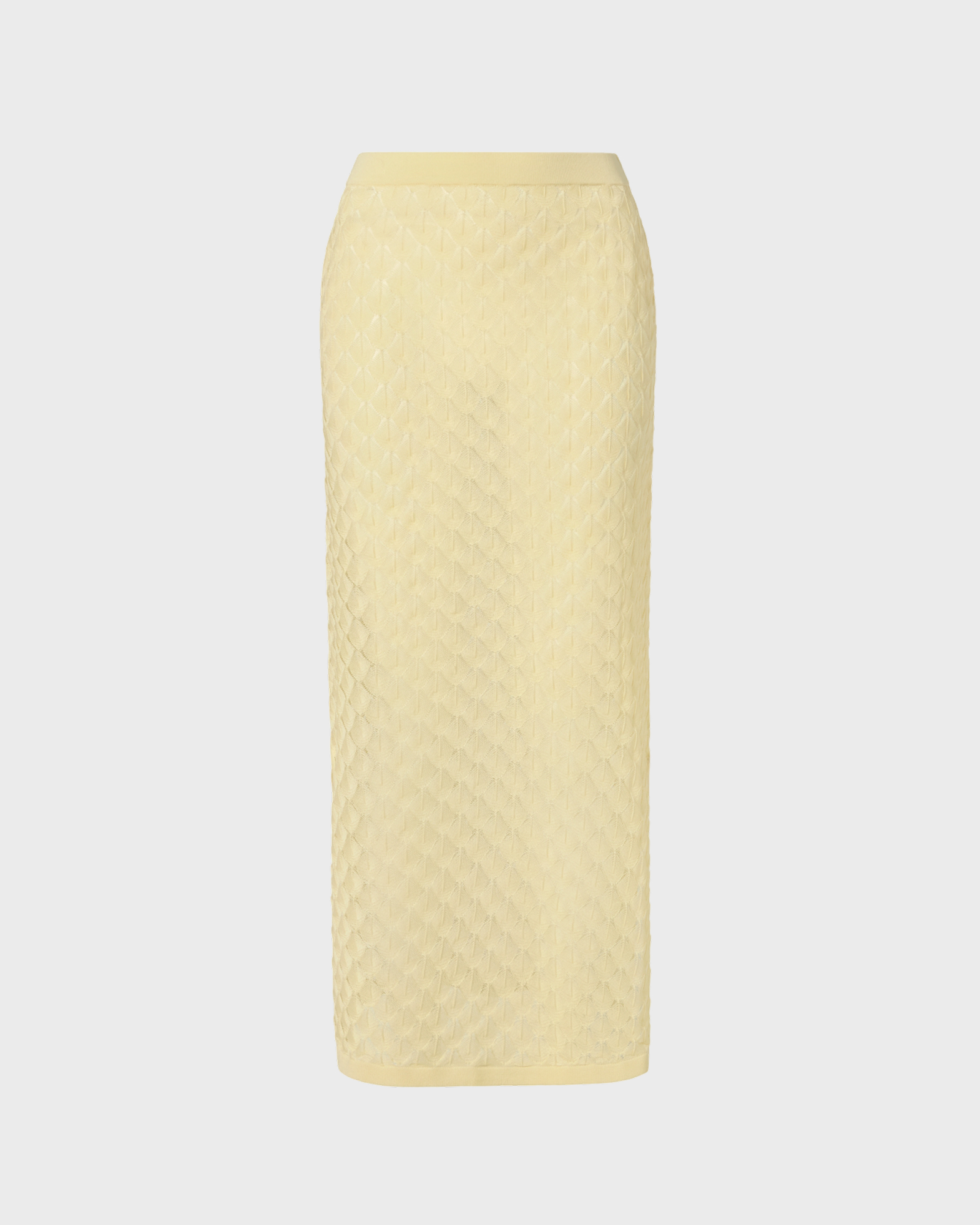 Malina Women's Light Yellow Fannie Pointelle Knitted Maxi Skirt Ljusgul Xs