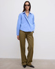 Dagmar Skjorte Cropped Asymmetric Collar Mid Blue 40