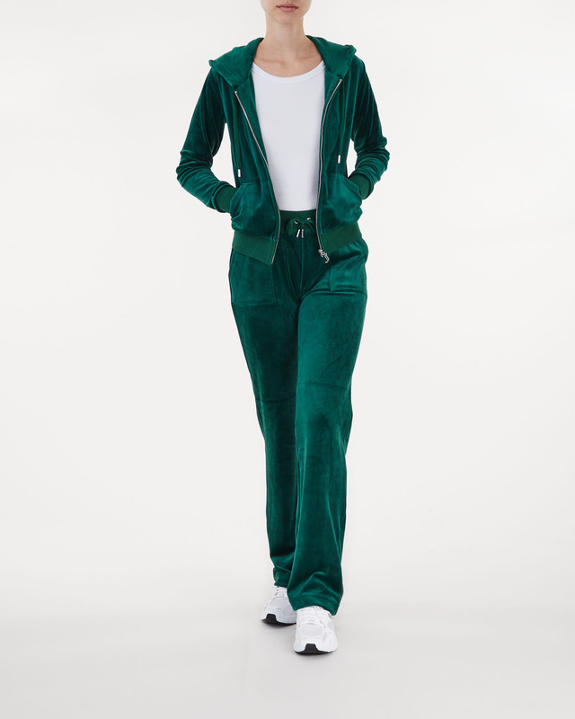 Juicy Couture Hoodie Classic Velour Zip Grön XS