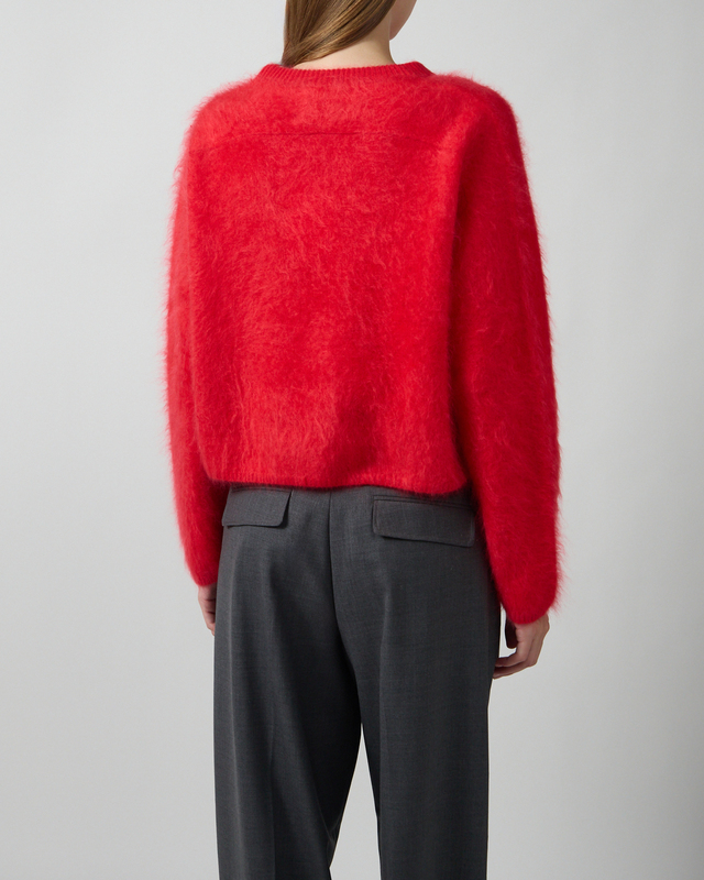 Soft Goat Striktrøje Brushed Crewneck Red L