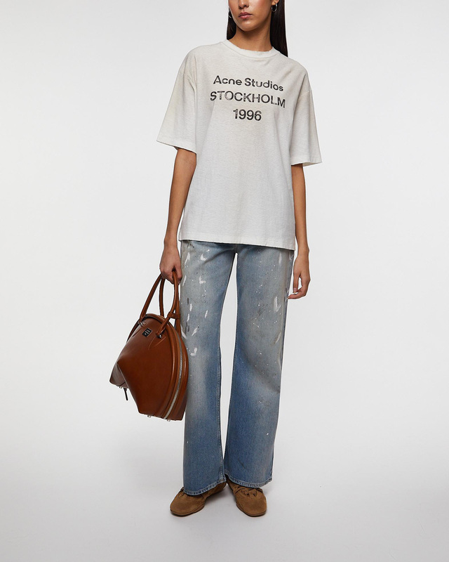 Acne Studios T-Shirt Logo Relaxed Crewneck Dusty pink/khaki M