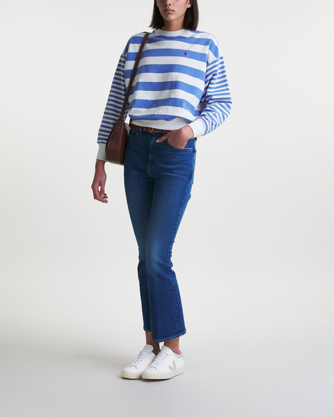 Sweatshirt Relaxed Long Sleeve Stripe Vit/blå 2