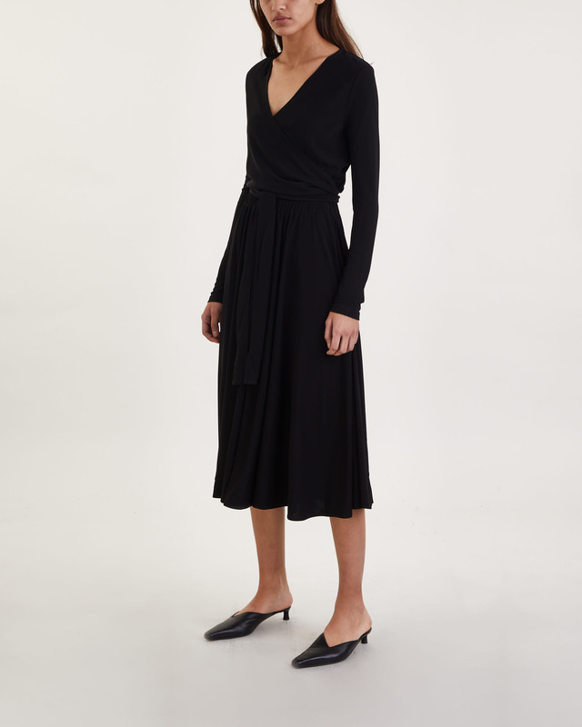 Proenza Schouler Dress Matte Crepe Wrap Black US 2 ( EUR 34)