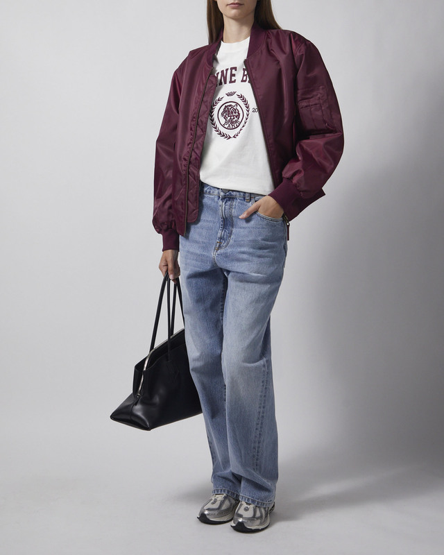 Anine Bing T-skjorte Jaylin Tee Collegiate Ecru XS