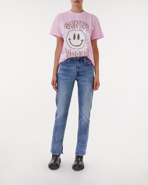 T-shirt Basic Jersey Smiley Relaxed Rosa 2