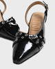 GANNI Klackskor Eyelets Open Kitten Naplack Svart EUR 40