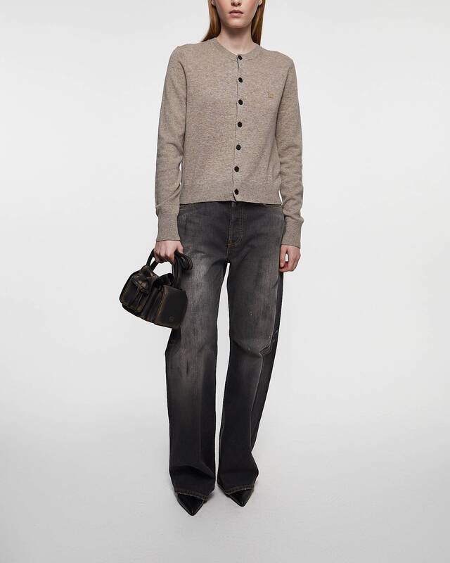 Acne Studios Cardigan Fitted Yak Wool Grey melange L