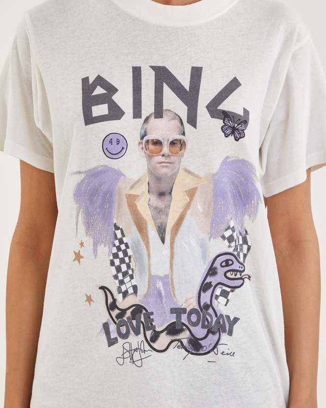 Anine Bing T-Shirt Lili Tee AB X Elton John Creme S