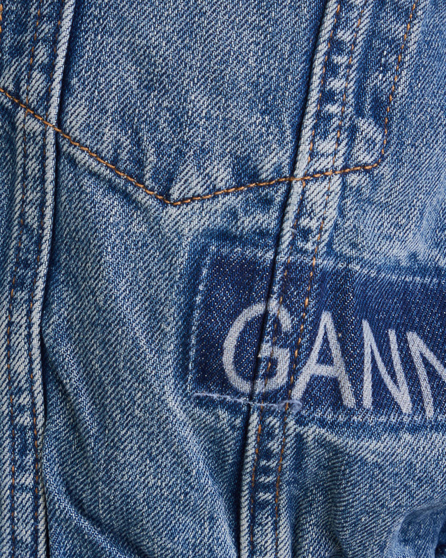 Ganni Jacka Patch Denim Bomber Denim 38