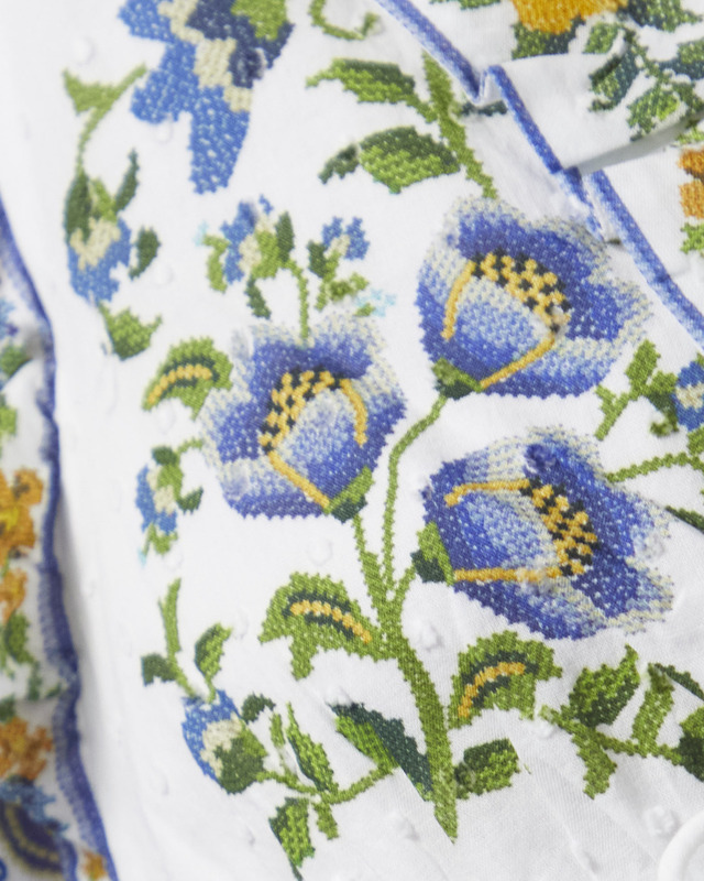 FARM Rio Bluse Emily Floral Tapestry Offwhite XS