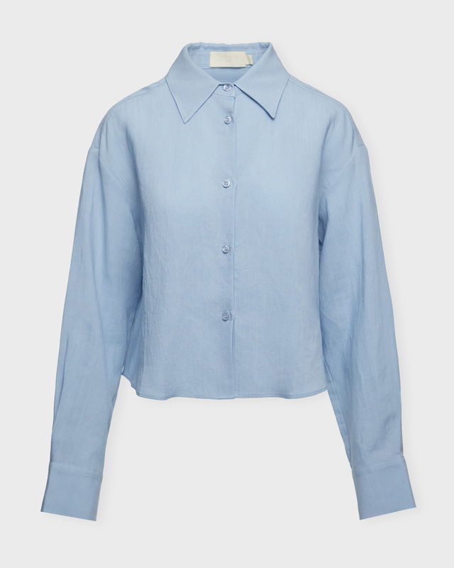 Wakakuu Icons Skjorta Genoa Crop Linen Ljusblå XS