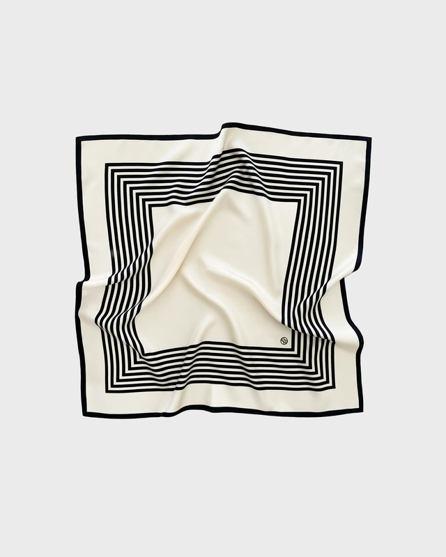 Le Scarf Scarf Silk 65 x 65 Svart/creme ONESIZE