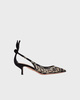 Aquazzura Klackskor Bow Lace Pump 50 Guld/svart EUR 39