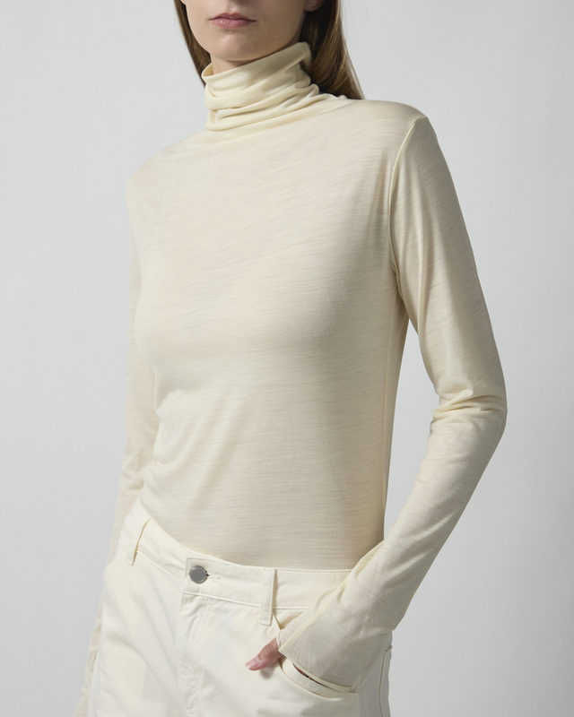 Dagmar Topp Wool Jersey Rollneck Cream M