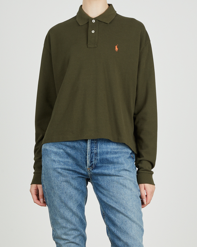 ralph lauren green long sleeve polo