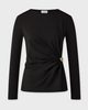 Malina Top Mailey Jersey Brooch Long Sleeve Black XS